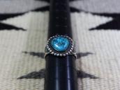 Atq Navajo SplitShank Silver Ring w/Godber Turquoise c.1930～