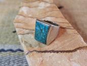 Vintage Navajo Cast Silver Mens Ring w/Gem Turquoise c.1950～