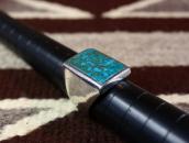 Vintage Navajo Cast Silver Mens Ring w/Gem Turquoise c.1950～