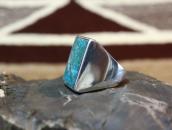Vintage Navajo Cast Silver Mens Ring w/Gem Turquoise c.1950～