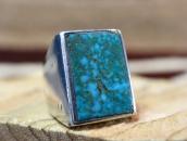 Vintage Navajo Cast Silver Mens Ring w/Gem Turquoise c.1950～