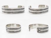 Antique Navajo Bee Stamped Heavy Ingot Silver Cuff c.1935～