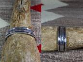 Antique Navajo Bee Stamped Heavy Ingot Silver Cuff c.1935～