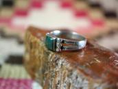 【Ganscraft】 Antique Worn Silver Ring w/Turquoise  c.1930～
