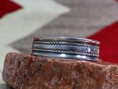 Antique Navajo Bee Stamped Heavy Ingot Silver Cuff c.1935～