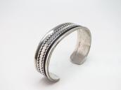 Antique Navajo Bee Stamped Heavy Ingot Silver Cuff c.1935～