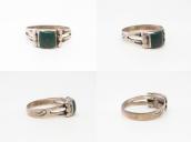 【Ganscraft】 Antique Worn Silver Ring w/Turquoise  c.1930～