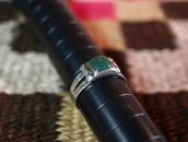 【Ganscraft】 Antique Worn Silver Ring w/Turquoise  c.1930～
