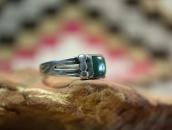 【Ganscraft】 Antique Worn Silver Ring w/Turquoise  c.1930～
