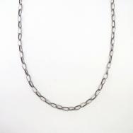 Vintage Stamped Silver Long Cable Chain Necklace  c.1960～