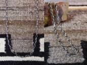 Vintage Stamped Silver Long Cable Chain Necklace  c.1960～