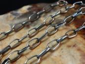 Vintage Stamped Silver Long Cable Chain Necklace  c.1960～