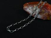 Vintage Stamped Silver Long Cable Chain Necklace  c.1960～