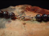 Vtg Single Strand Turquoise & Silver Bead Necklace  c.1965～