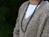 Vtg Single Strand Turquoise & Silver Bead Necklace  c.1965～