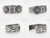 Antique Navajo 卍 Stamped & Repouse Coin Silver Cuff c.1925～