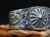 Antique Navajo 卍 Stamped & Repouse Coin Silver Cuff c.1925～