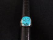 【UITA6】Atq Navajo Rectangular Face Ring w/Turquoise  c.1940～