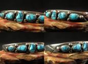 Vintage Navajo Godber Turquoise Row Cuff Bracelet  c.1950
