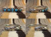 Vintage Navajo Godber Turquoise Row Cuff Bracelet  c.1950