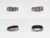 Antique Navajo 卍 Stamped Ingot Silver Men's Ring  c.1915～