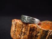 Antique Navajo 卍 Stamped Ingot Silver Men's Ring  c.1915～