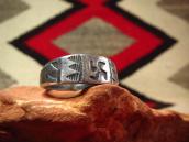 Antique Navajo 卍 Stamped Ingot Silver Men's Ring  c.1915～
