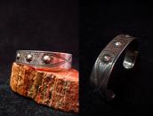 Antique Repoused & Stamped Ingot Silver Cuff Bracelet c.1910