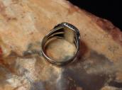 Antique Navajo 卍 Stamped Silver Ring w/Sq. Turquoise  c.1930
