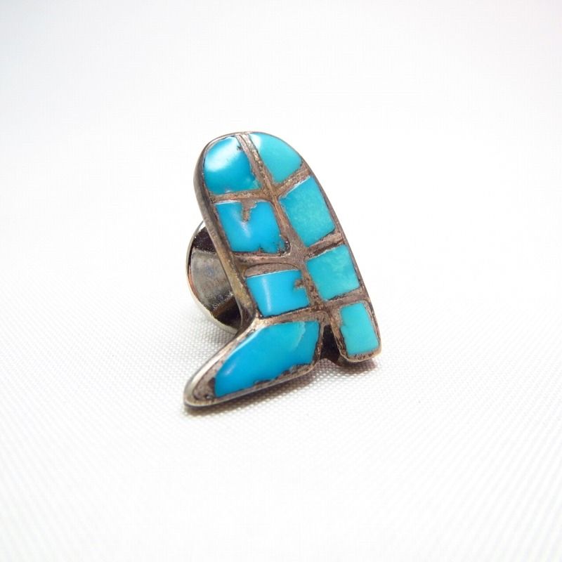 Vintage Zuni Inlay Boots Shape Pin  c.1950～