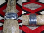 【Hopi Crafts】GearTooth Design Overlay Heavy Wide Cuff c.1960