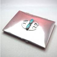 Vintage 【Thunderbird Shop】 "E" Silver Card Case w/TQ