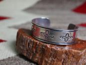 【NAVAJO GUILD】Vintage Stamped Heavy Ingot Silver Cuff c.1945