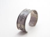 【NAVAJO GUILD】Vintage Stamped Heavy Ingot Silver Cuff c.1945