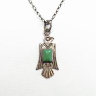 Antique Stamped Thunderbird Shape Small Fob Necklace c.1940～