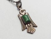 Antique Stamped Thunderbird Shape Small Fob Necklace c.1940～