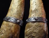 Antique Snake Stamp & Concho Repoused Cuff Bracelet  c.1935～