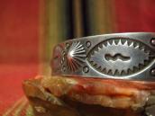 Antique Snake Stamp & Concho Repoused Cuff Bracelet  c.1935～