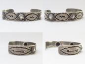 Antique Snake Stamp & Concho Repoused Cuff Bracelet  c.1935～