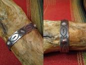 Antique Snake Stamp & Concho Repoused Cuff Bracelet  c.1935～