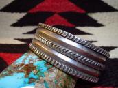 Antique Filed & Chiseled Ingot Silver Cuff Bracelet  c.1900～