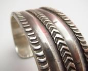Antique Filed & Chiseled Ingot Silver Cuff Bracelet  c.1900～