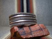 Antique Filed & Chiseled Ingot Silver Cuff Bracelet  c.1900～