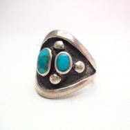 Vintage Teardrop Shape Silver Ring w/TQ  c.1940～