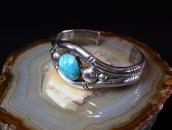 Vtg Double Half-Round Wires Cuff w/Gem Turquoise  c.1955～