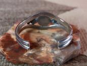 Vtg Double Half-Round Wires Cuff w/Gem Turquoise  c.1955～