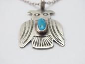 Atq Kewa/Navajo Stamped Owl Top w/Turquoise Necklace c.1930～