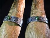 【Arrow Novelty】 Atq 卍 Applique Coin Silver Cuff w/TQ  c.1930