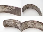 【Arrow Novelty】 Atq 卍 Applique Coin Silver Cuff w/TQ  c.1930