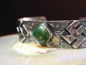 【Arrow Novelty】 Atq 卍 Applique Coin Silver Cuff w/TQ  c.1930